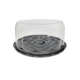 PETE Cake Base and Rose Dome Combo, Black; Clear, 13" x 5.75", Black/ Clear, 1/CS/45 - 16200917