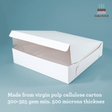 Full Sheet Bottom Corrugated Board Box, White, 25.38" x 18.13" - 18401190