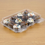 00070 12-CT CUPCAKE / MUFFIN CLMSHL RPET 11.63X9.63X3.5 CLR, 29380072